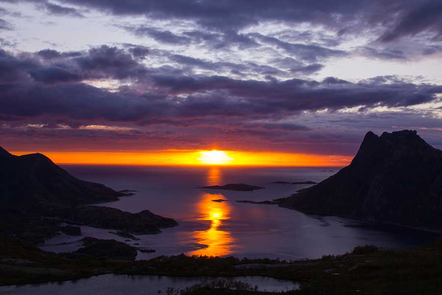 Solfall i Vestfjorden